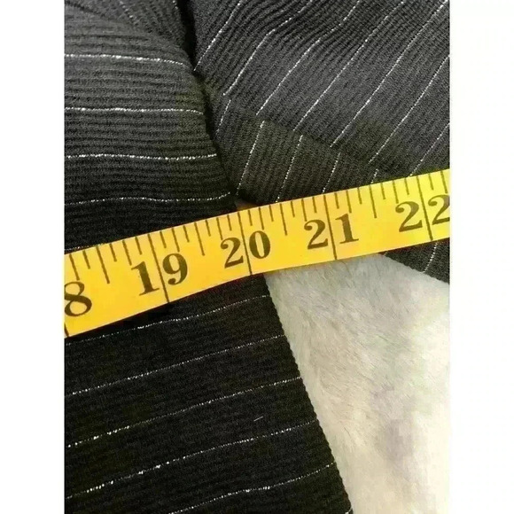 J Jill Black Metallic stripe Spandex Open Cardigan Size Medium Lagenlook Stretch - Picture 5 of 8